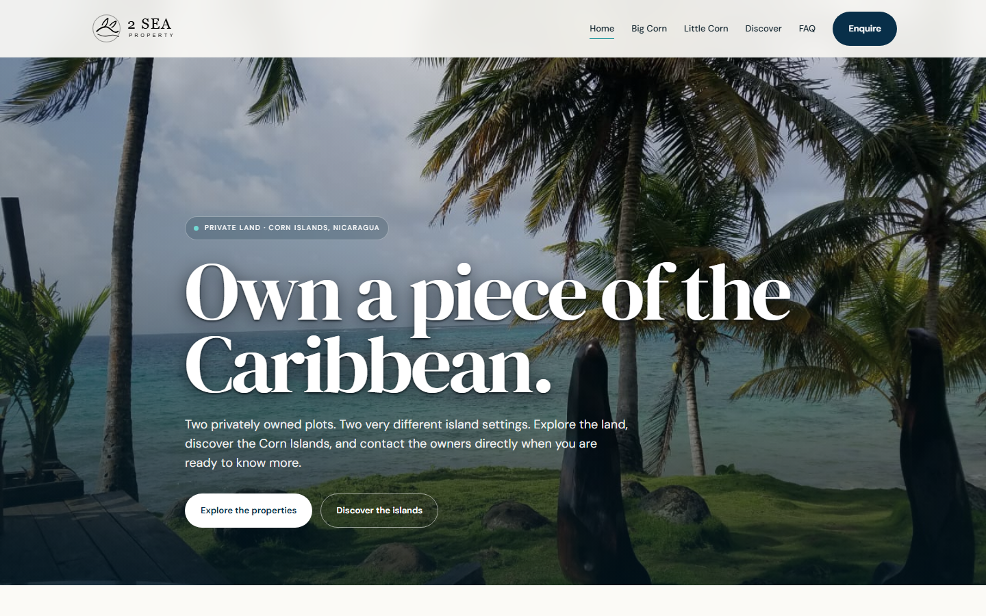 2 Sea Property website homepage