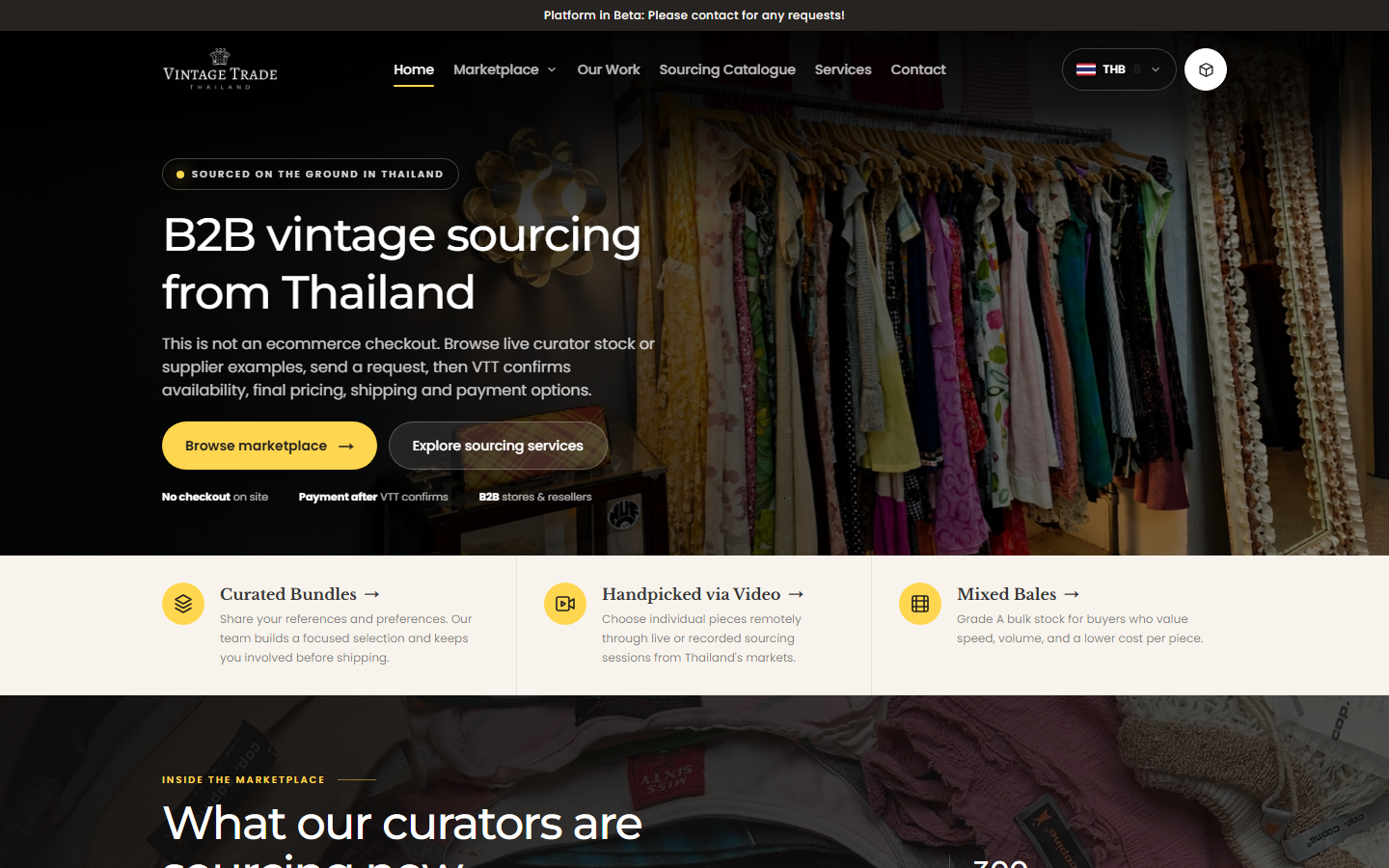 Vintage Trade Thailand website homepage